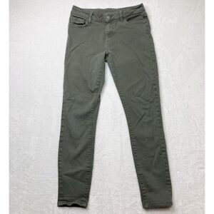 M1858 Jeans Womens 6/28 Green Olive Skinny Stretch‎ Mid Rise Ankle Crop Neutral